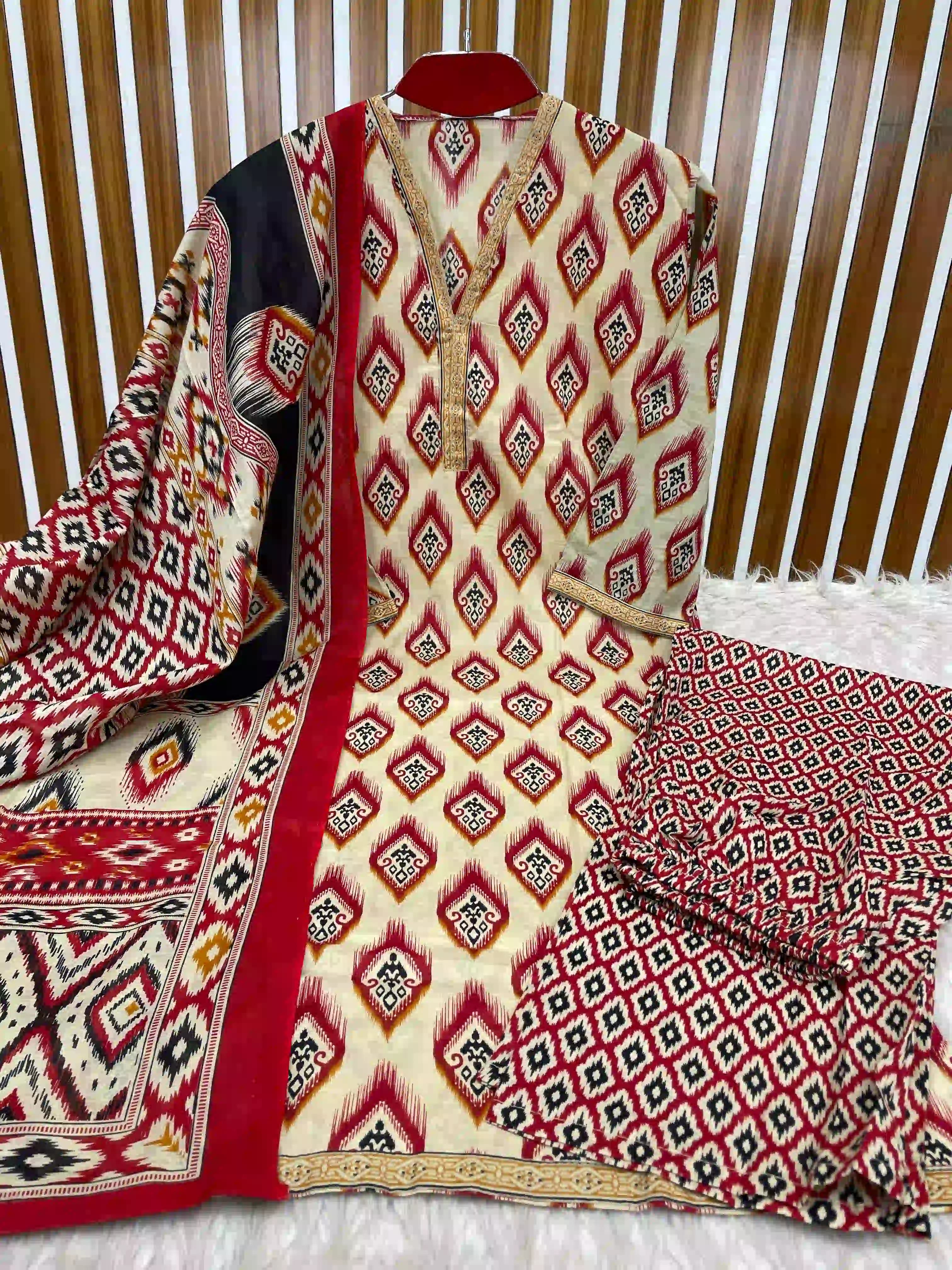 Ikat Flame V-Neck